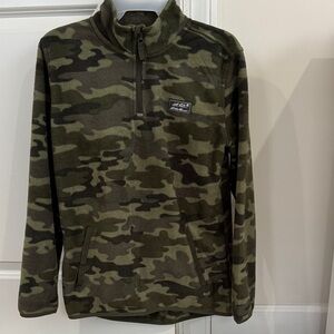 Eddie Bauer Green and Brown Camouflage Fleece